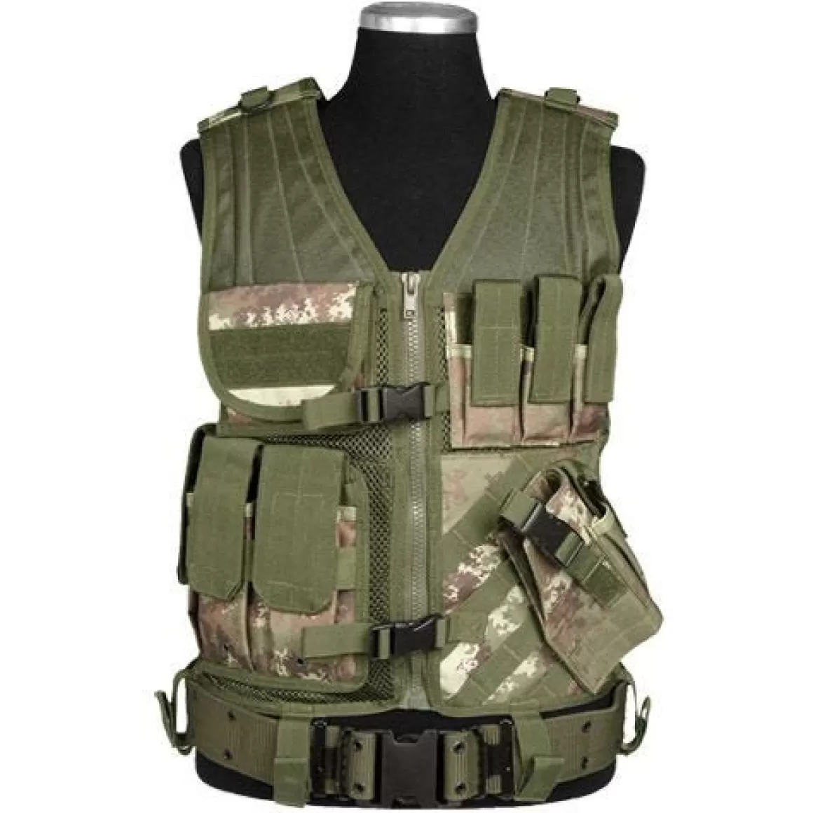 Mil-Tec Vests> Usmc Tactical Vest Vegetato Woodland