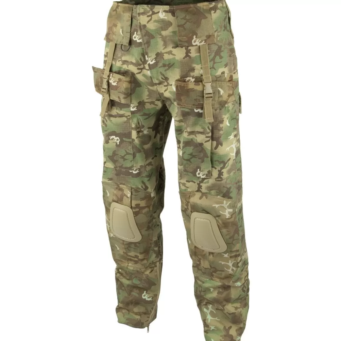 Mil-Tec Trousers> Warrior Trousers With Knee Pads Arid Woodland