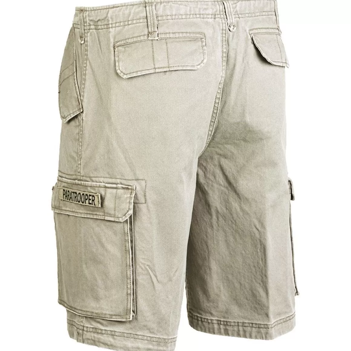 Alta Industries Shorts>Paratrooper Cargo Shorts Prewashed Khaki