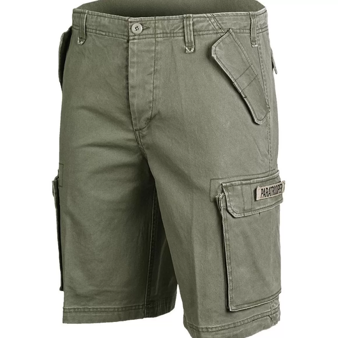 MFH Shorts>Paratrooper Cargo Shorts Prewashed Olive