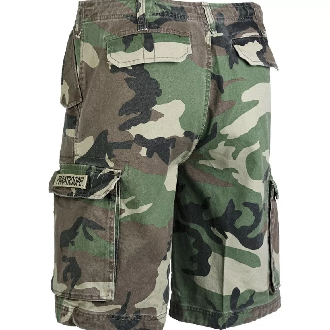 Helikon Shorts>Paratrooper Cargo Shorts Prewashed Woodland