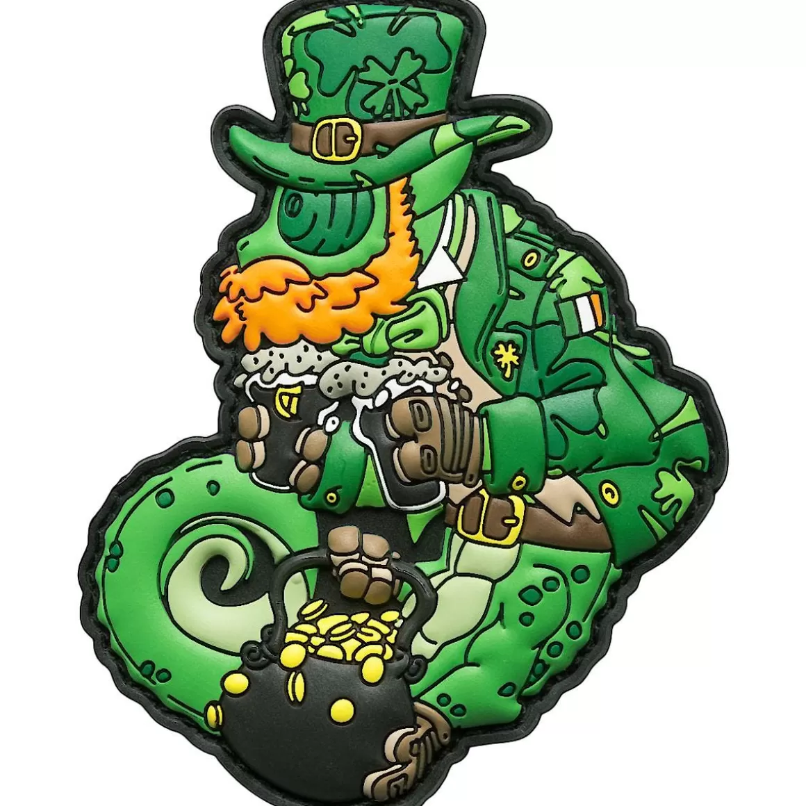 Patchlab Badges & Patches> Chameleon St. Patrick Patch Green