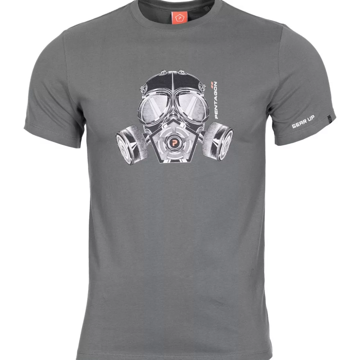 Pentagon T-Shirts & Vests> Ageron Gas Mask T-Shirt Wolf Grey