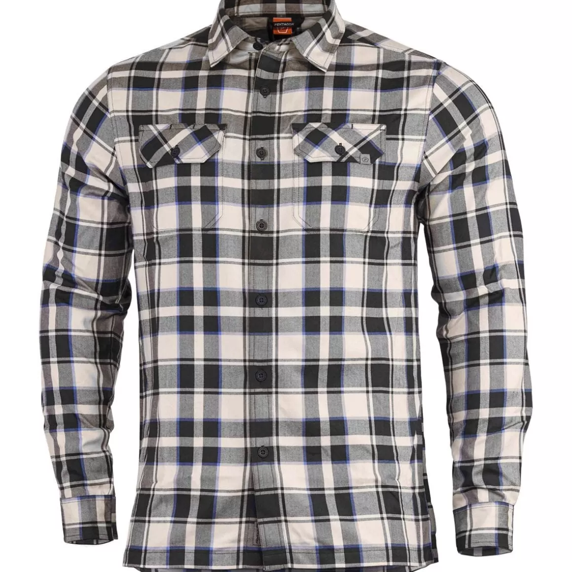 Viper Shirts>Pentagon Drifter Flannel Shirt Long Sleeve Off White Checks