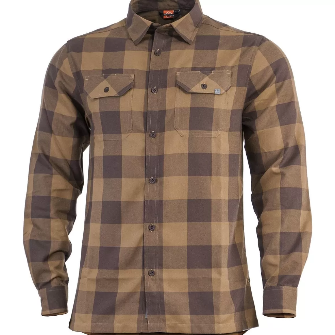 Flyye Industries Shirts>Pentagon Drifter Flannel Shirt Long Sleeve Tb Checks