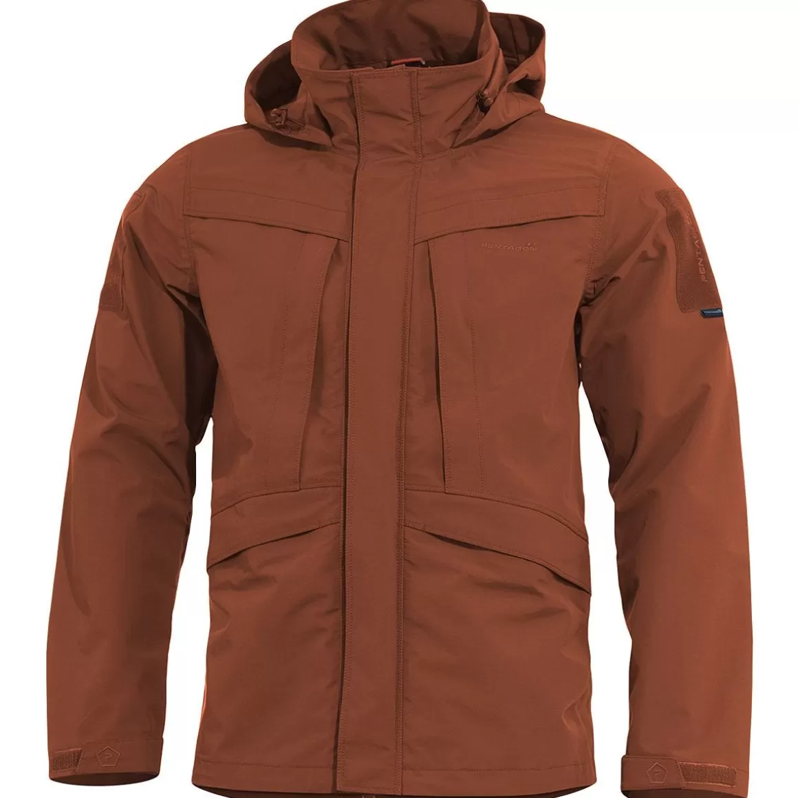 Helikon Waterproofs>Pentagon Hurricane Shell Jacket Maroon Red