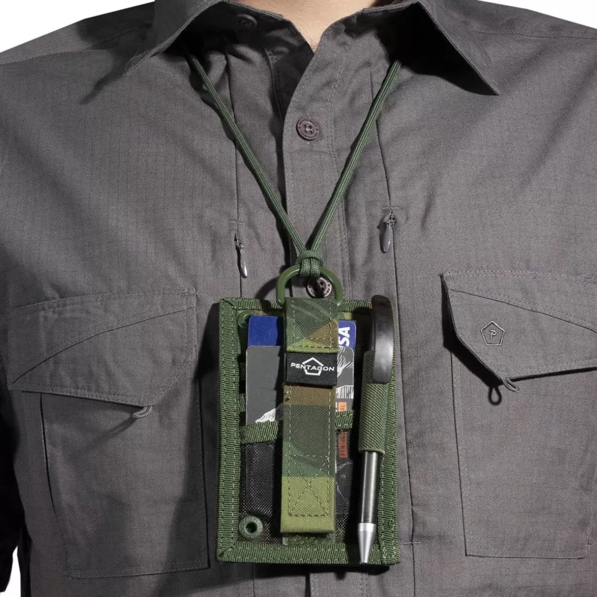 Pentagon Badges & Patches> Id Card Holder Greek Lizard Camo