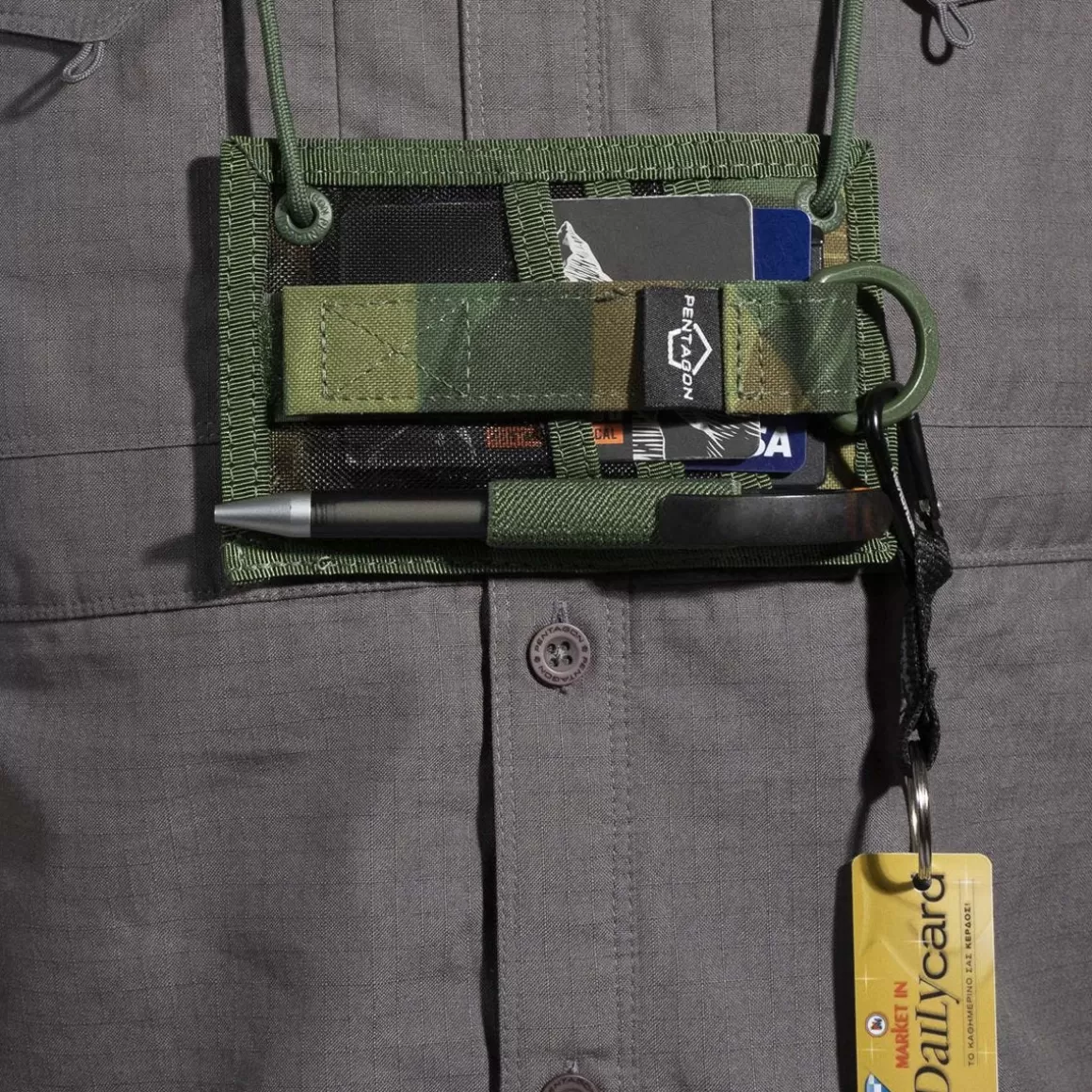 Pentagon Badges & Patches> Id Card Holder Greek Lizard Camo