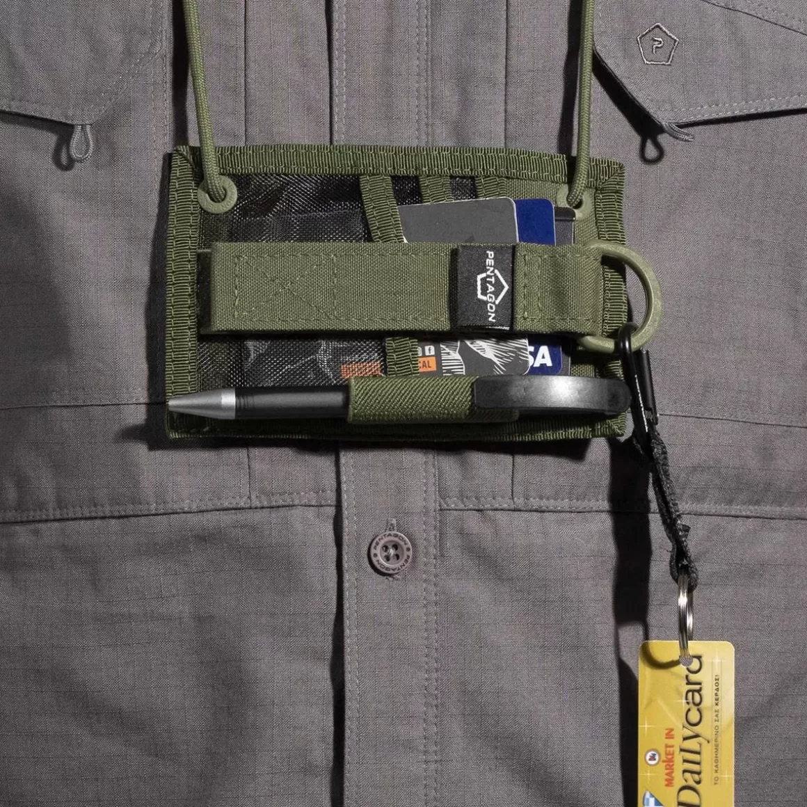 Pentagon Badges & Patches> Id Card Holder Olive