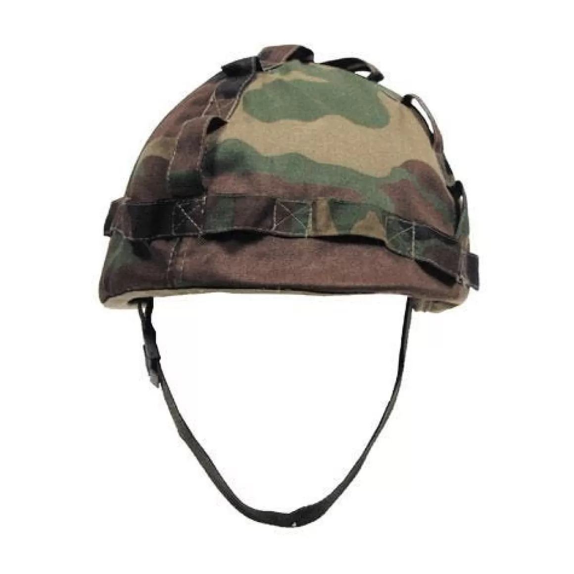 Mil-Tec Headwear>Plastic Helmet With Woodland Camo Cloth Cover