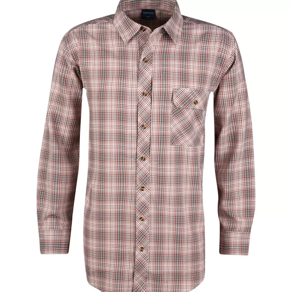 Condor Shirts>Propper Covert Button-Up Long Sleeve Shirt Barn Red Plaid