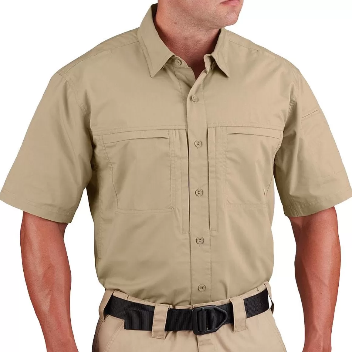 First Tactical Shirts>Propper Men's Hlx Shirt Short Sleeve Khaki