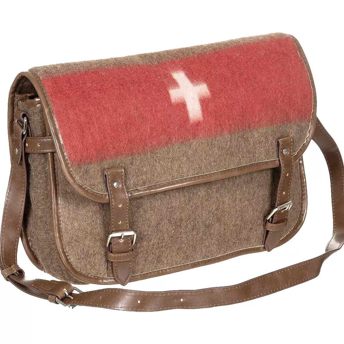 Pure Trash Shoulder Bags> Swiss Shoulder Bag Faux Leather Straps Brown