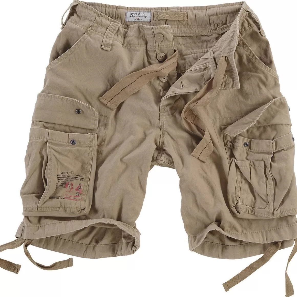 Jack Pyke Shorts>Surplus Airborne Vintage Shorts Washed Beige