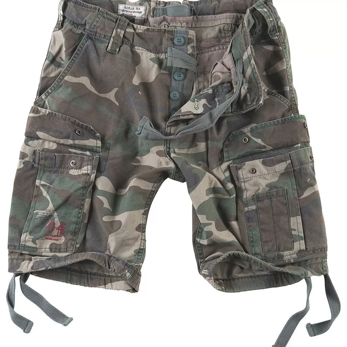 MFH Shorts>Surplus Airborne Vintage Shorts Washed Woodland
