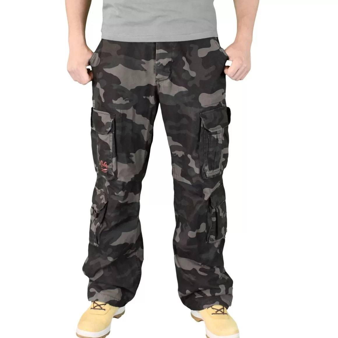 Surplus Trousers> Airborne Vintage Trousers Black Camo