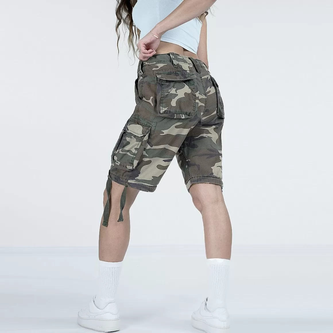 Helikon Shorts>Surplus Ladies Airborne Vintage Shorts Washed Woodland