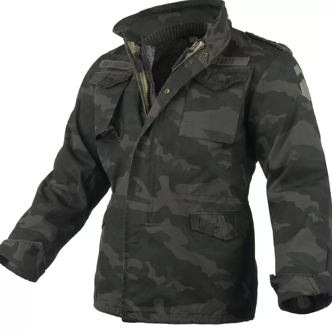 Surplus Jackets & Coats> M65 Regiment Jacket Black Camo