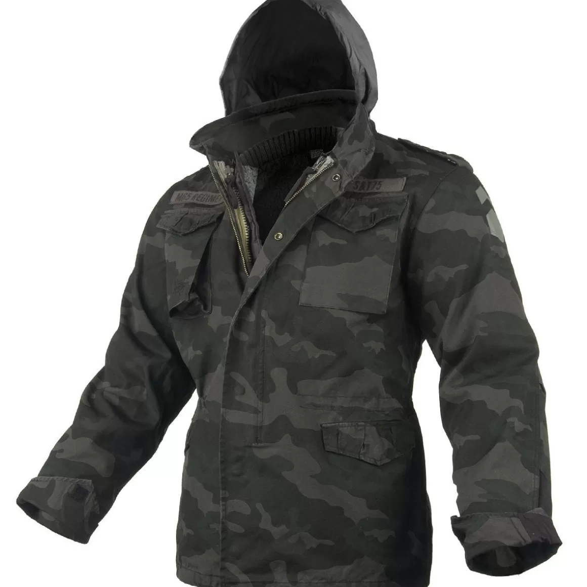 Surplus Jackets & Coats> M65 Regiment Jacket Black Camo