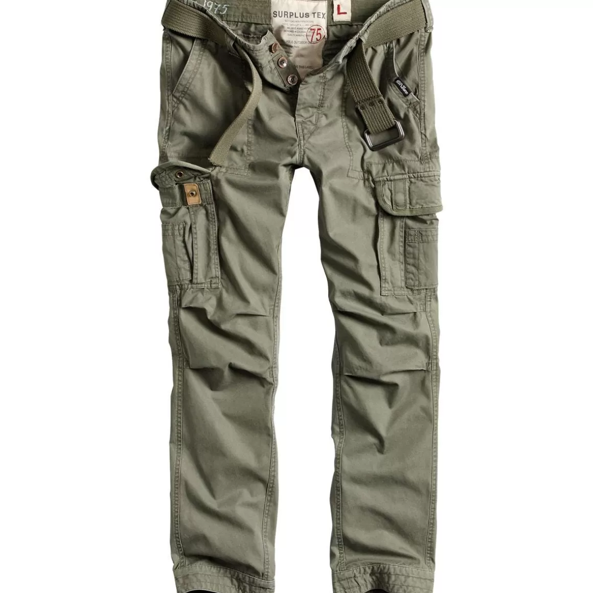 Surplus Trousers> Premium Slimmy Trousers Olive Washed