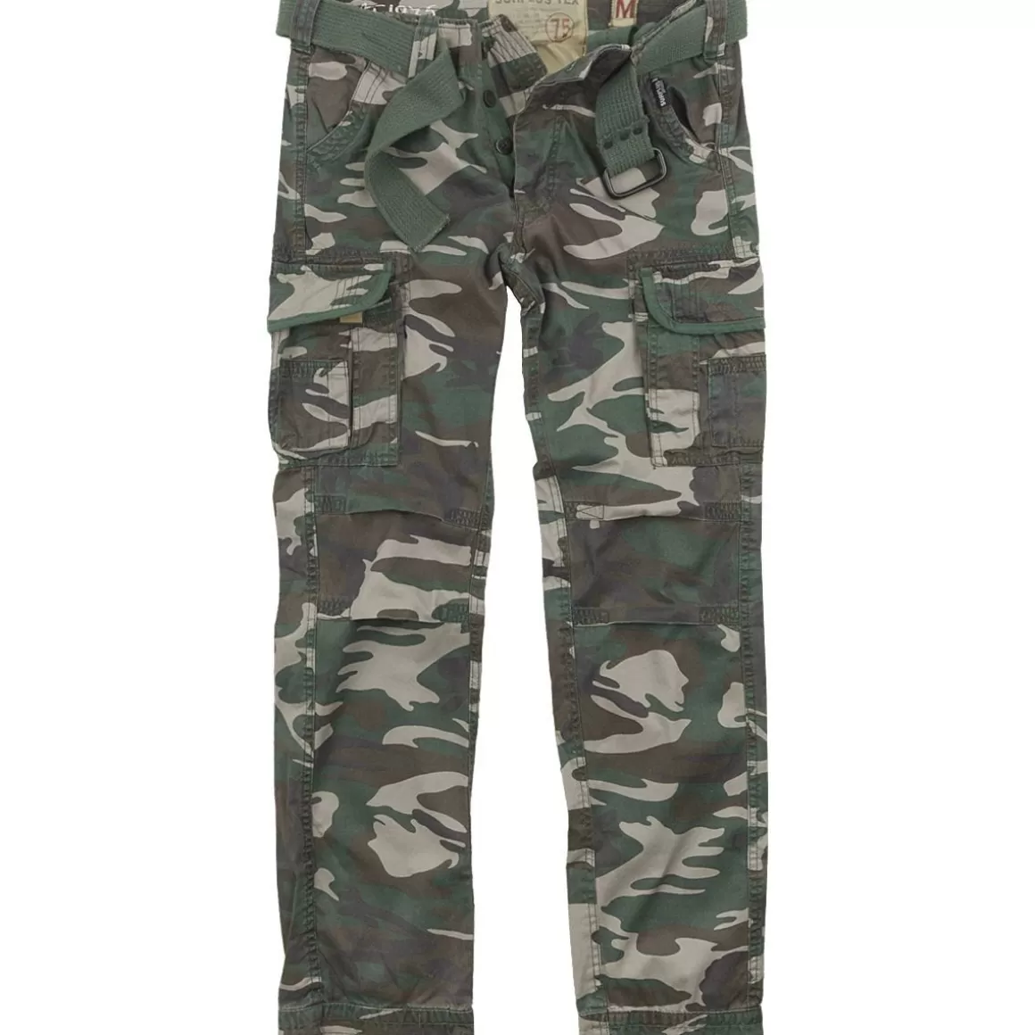 Surplus Trousers> Premium Slimmy Trousers Woodland Washed