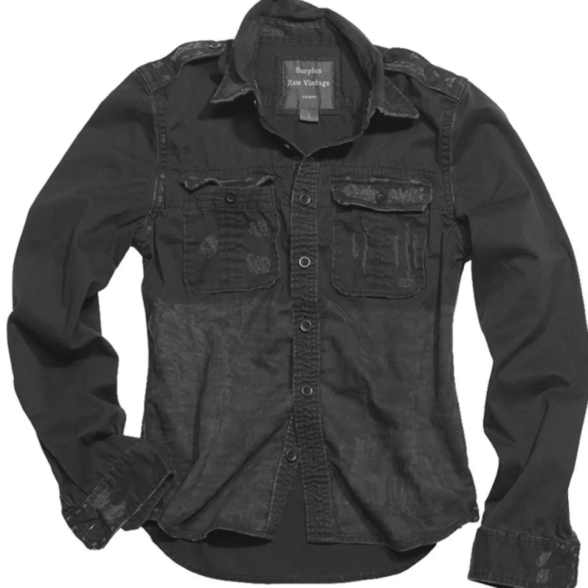 Flyye Industries Shirts>Surplus Raw Vintage Long Sleeve Shirt Black