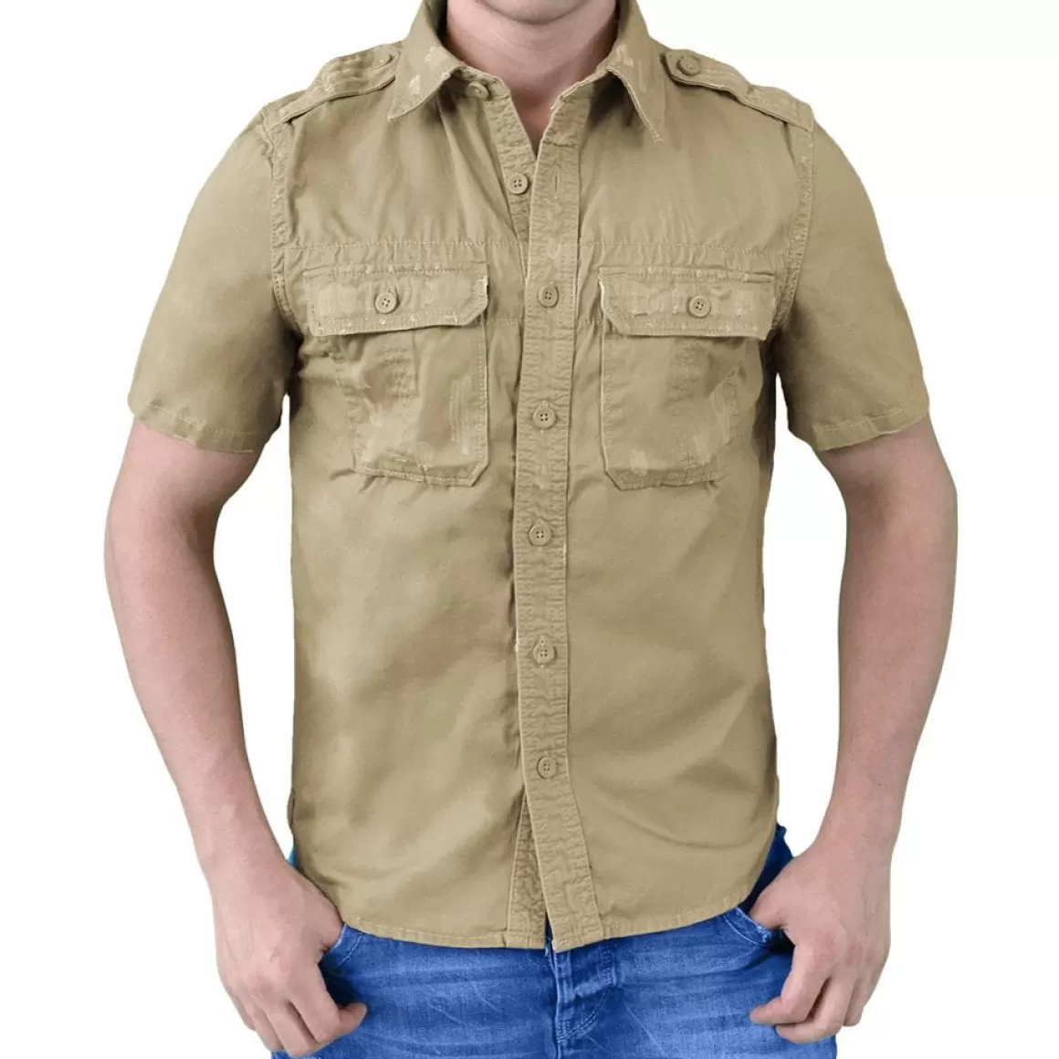 Wisport Shirts>Surplus Raw Vintage Short Sleeve Shirt Beige