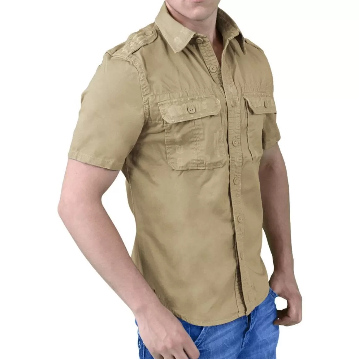 Wisport Shirts>Surplus Raw Vintage Short Sleeve Shirt Beige
