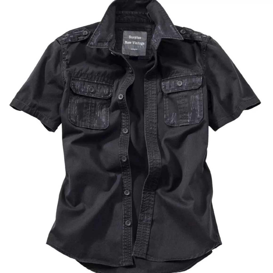 Flyye Industries Shirts>Surplus Raw Vintage Short Sleeve Shirt Black