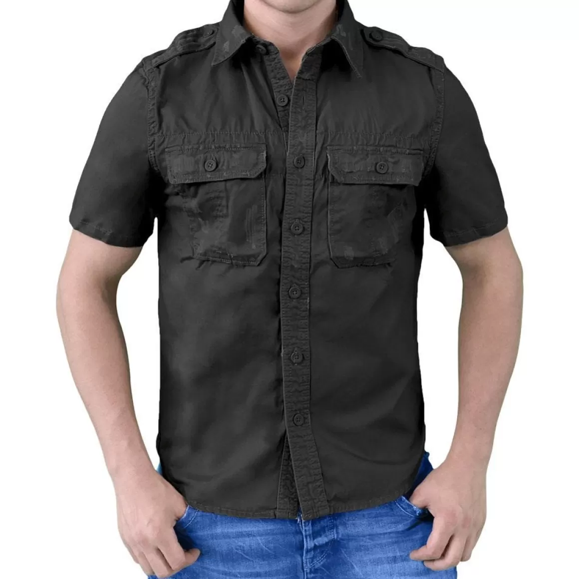 Flyye Industries Shirts>Surplus Raw Vintage Short Sleeve Shirt Black