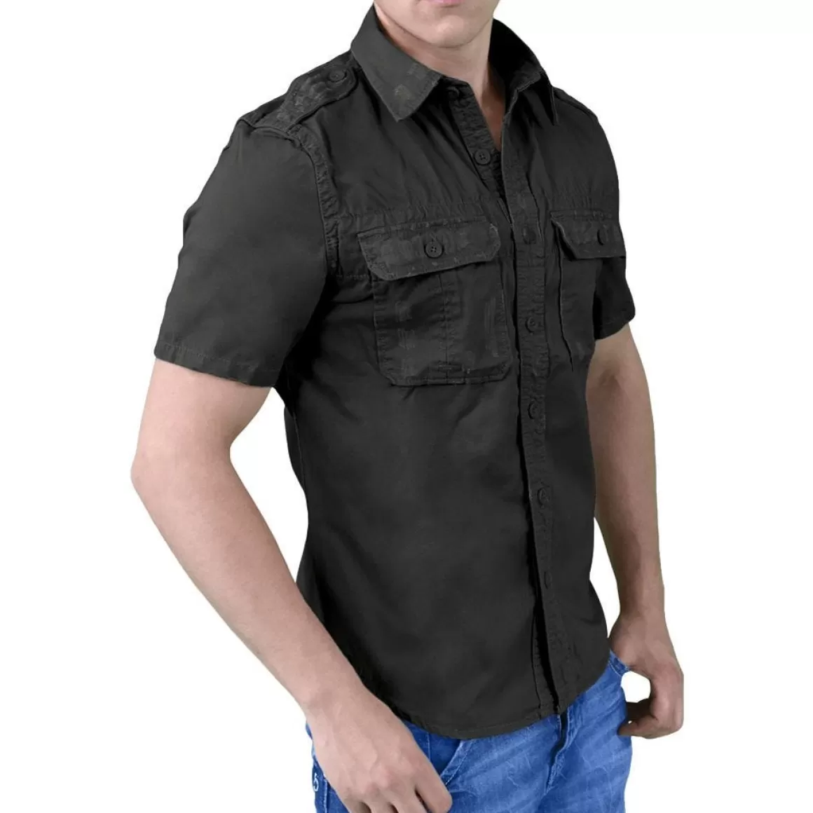 Flyye Industries Shirts>Surplus Raw Vintage Short Sleeve Shirt Black