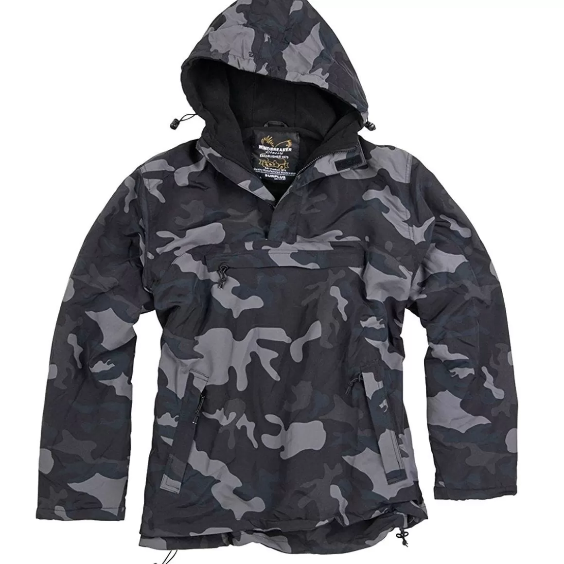 Surplus Jackets & Coats> Windbreaker Jacket Black Camo