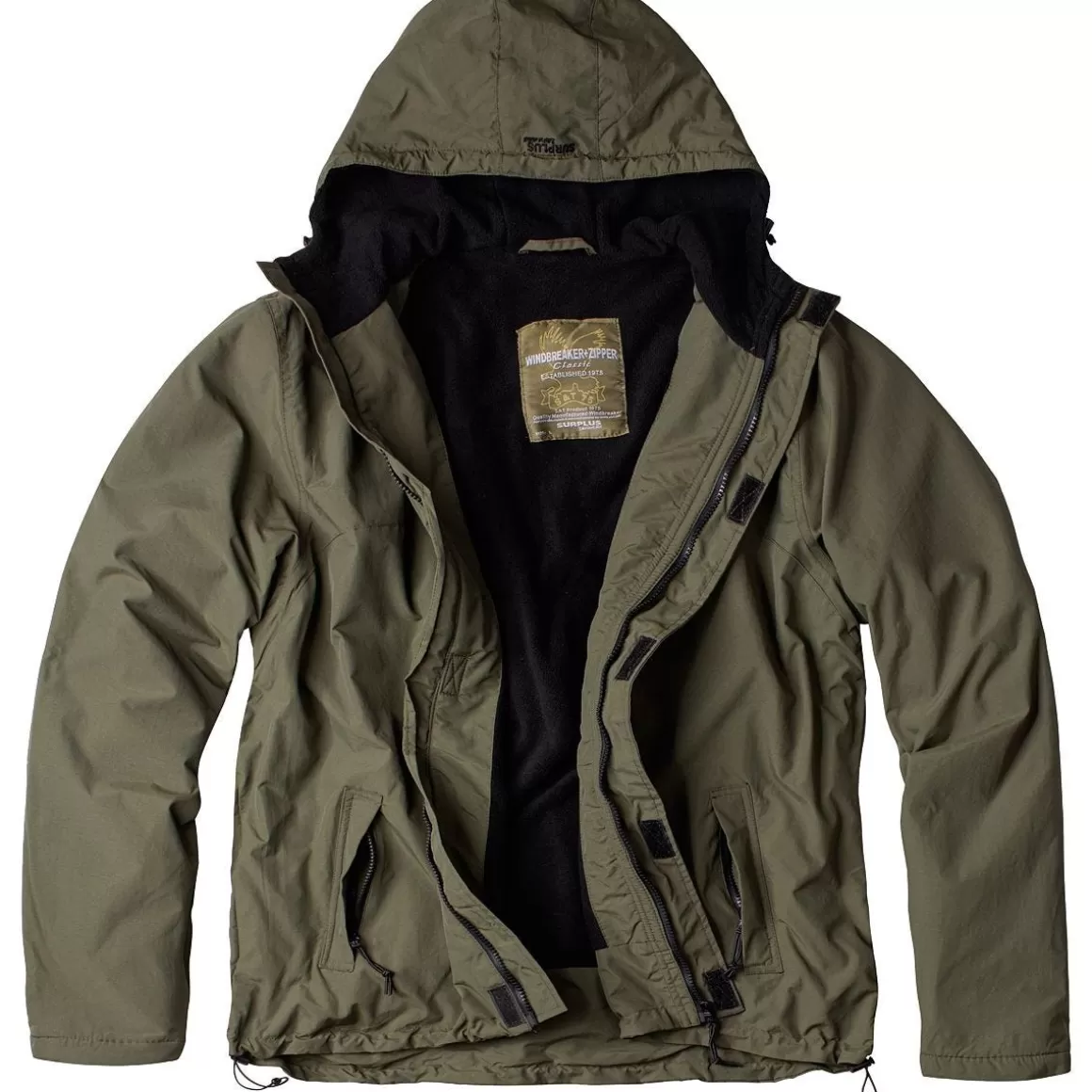 Surplus Jackets & Coats> Windbreaker With Zipper Olive