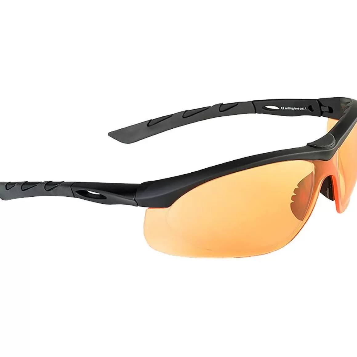 Swiss Eye Ballistic Glasses> Lancer Sunglasses - Orange Lens / Black Rubber Frame
