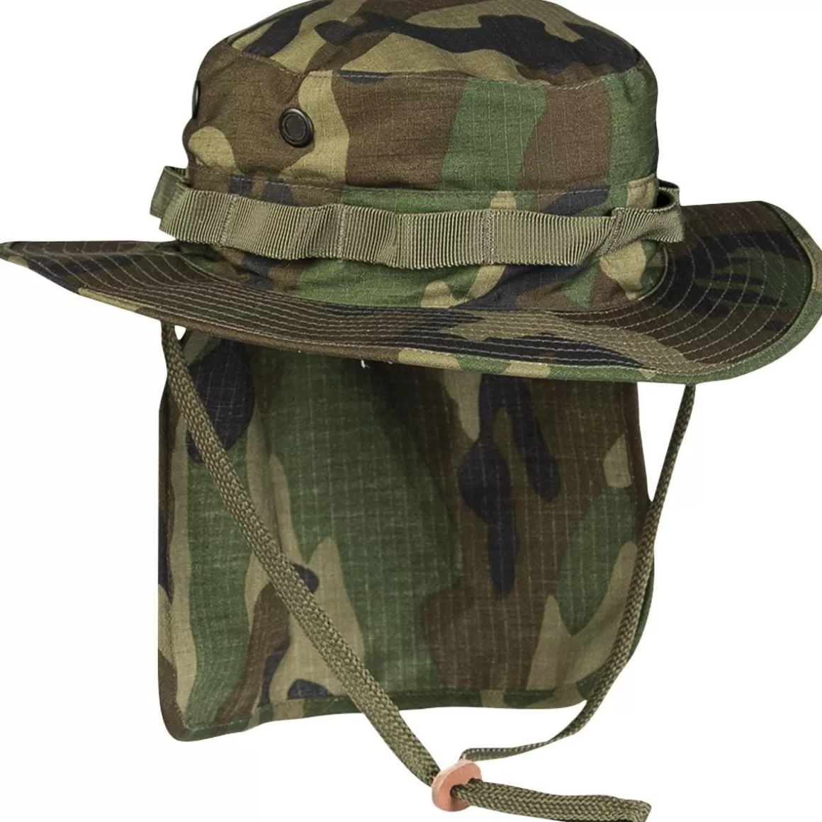 Highlander Headwear>Teesar British Boonie Hat With Neck Flap Ripstop Woodland