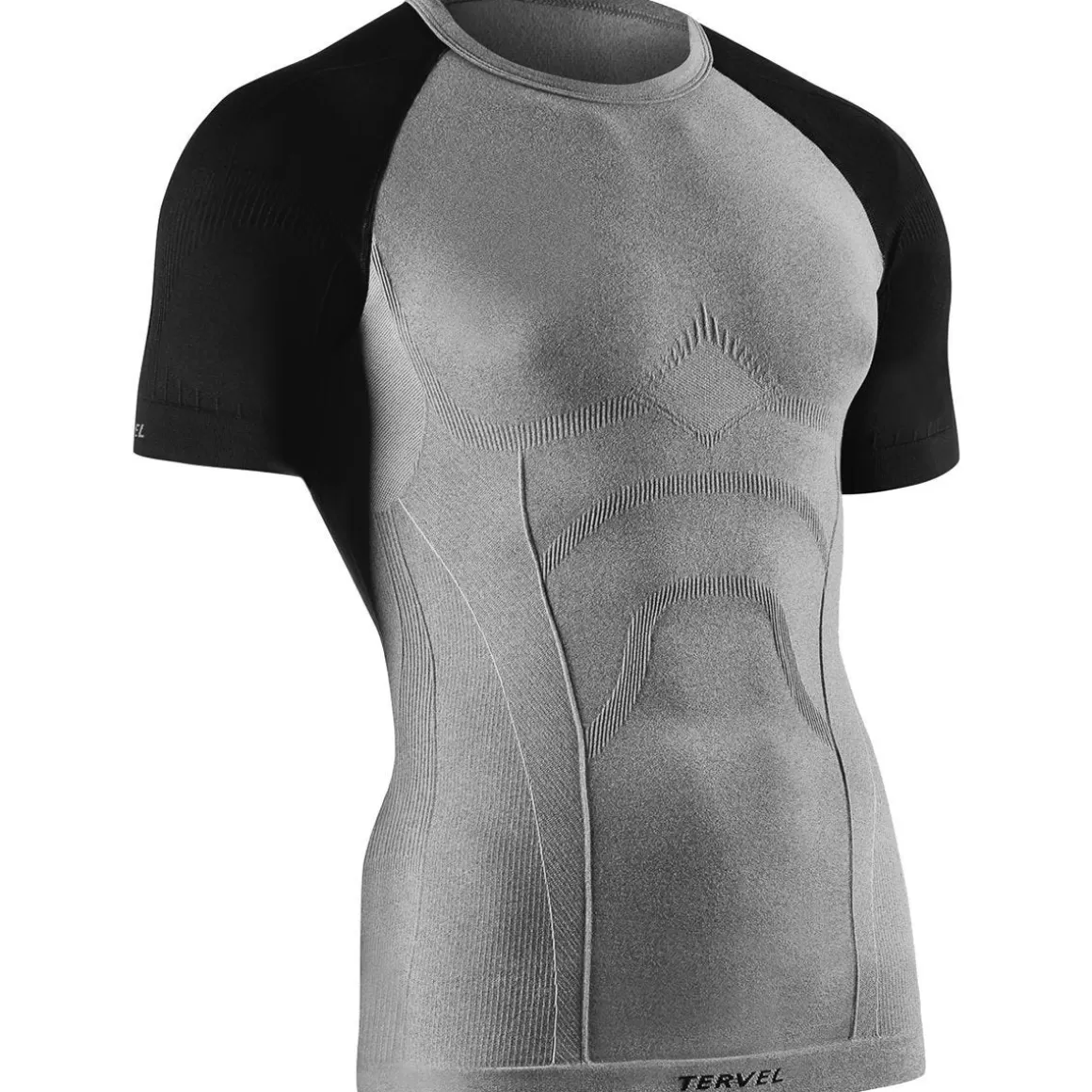 Mil-Tec Base Layers>Tervel Comfortline Shirt Short Sleeve Melange / Black