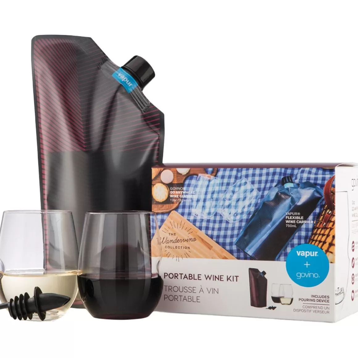 Vapur Water & Hydration> Wandervino Collection & 2 Glass Set Maroon