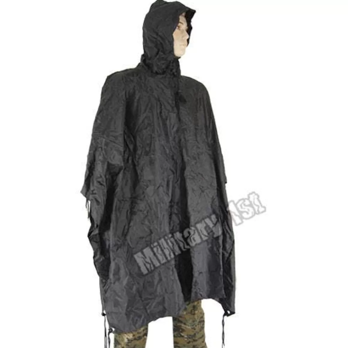 Mil-Tec Miscellaneous Accessories>Waterproof Poncho Ripstop Black