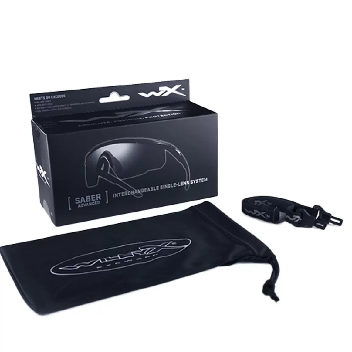Wiley X Ballistic Glasses> Saber Advanced - Smoke Grey + Light Rust Lens / Matte Black Frame