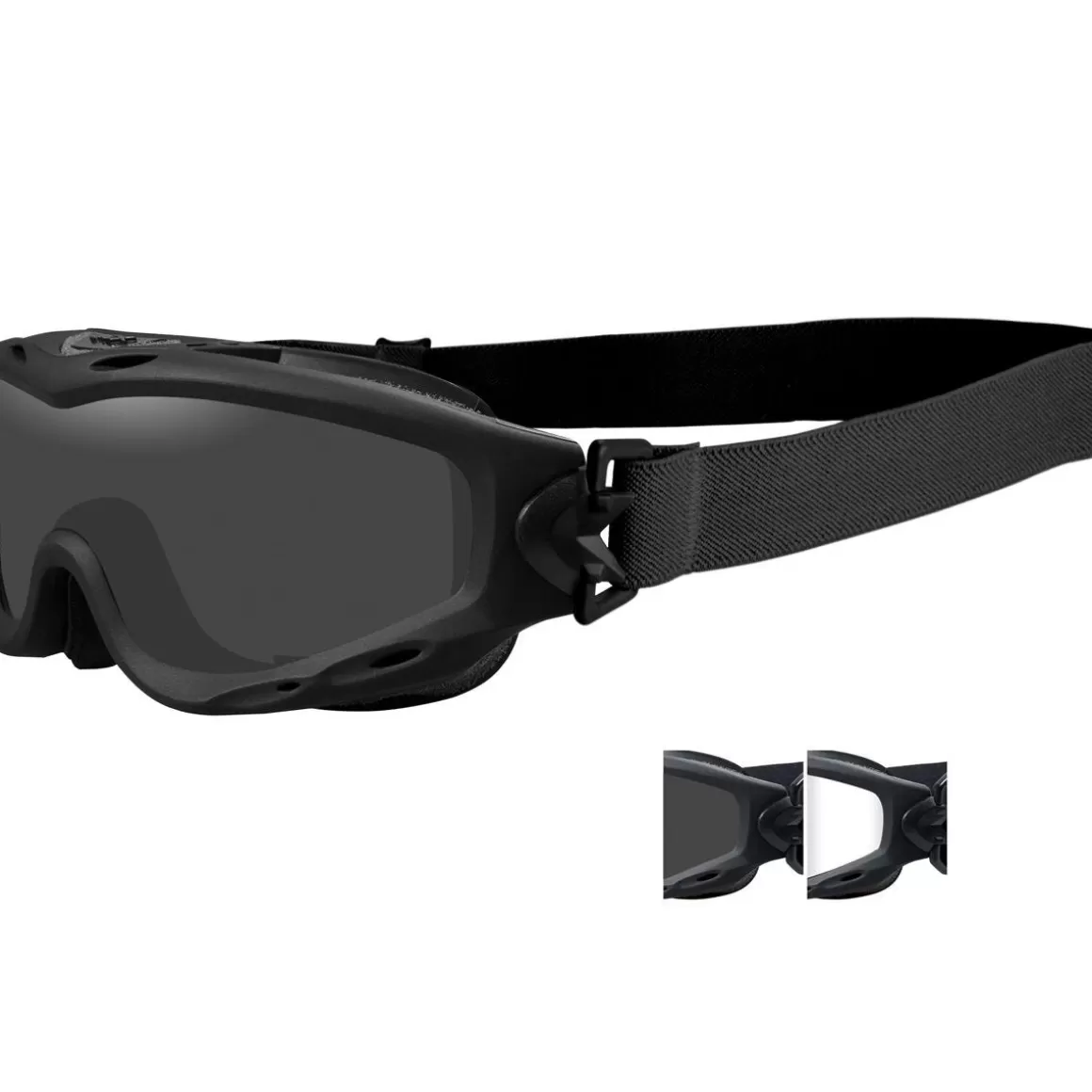Wiley X Goggles> Spear Goggles - Smoke Grey + Clear Lens / Matte Black Frame