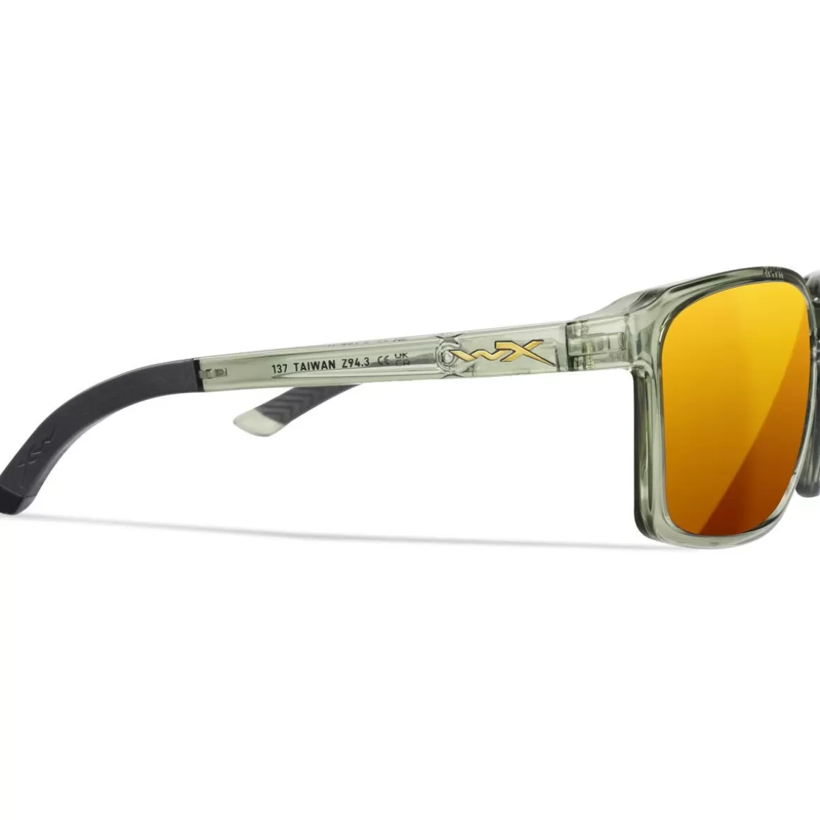 Wiley X Glasses> Wx Alfa Glasses - Captivate Polarized Bronze Mirror Lenses / Gloss Crystal Light Olive/Grey