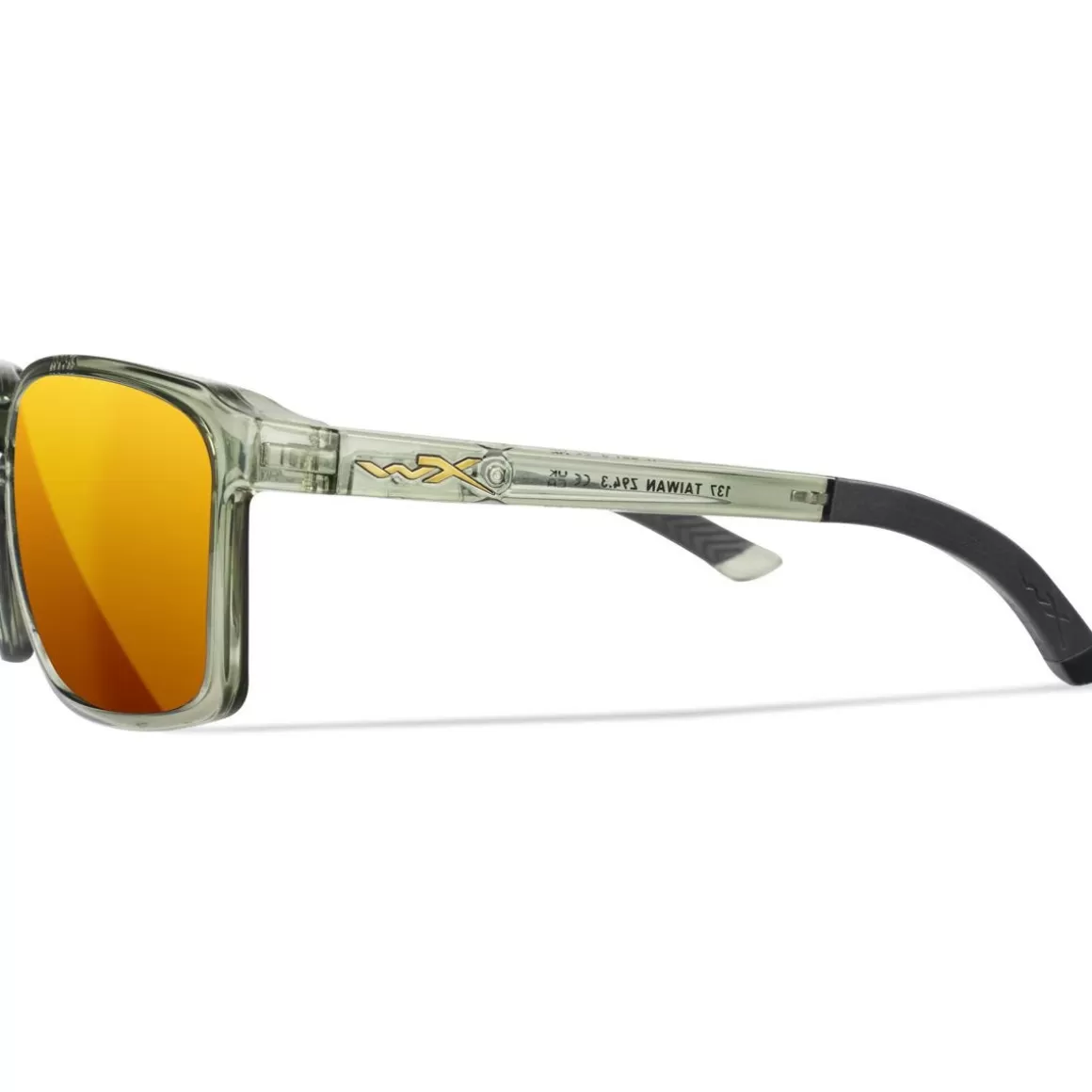 Wiley X Glasses> Wx Alfa Glasses - Captivate Polarized Bronze Mirror Lenses / Gloss Crystal Light Olive/Grey