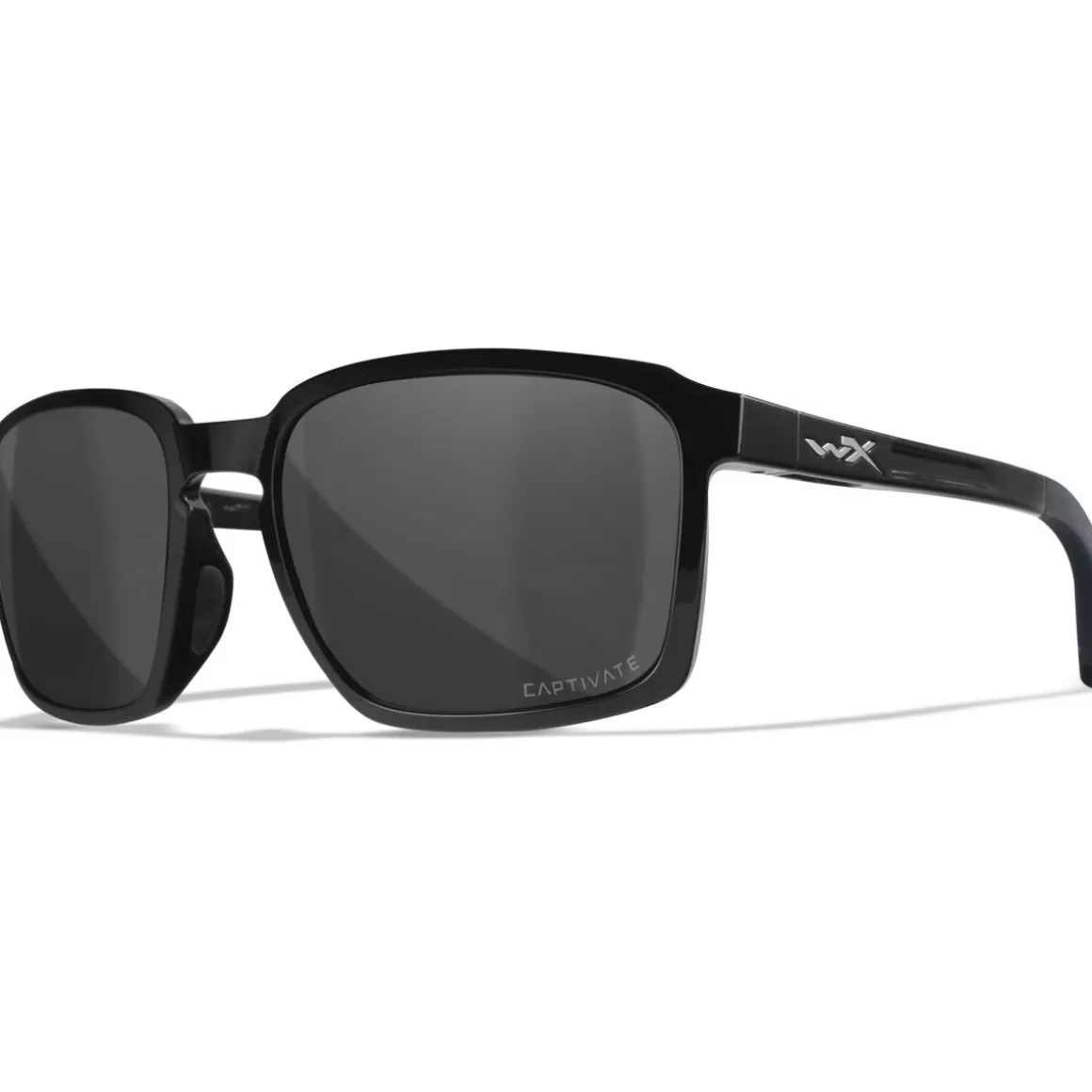 Wiley X Glasses> Wx Alfa Glasses - Captivate Polarized Grey Lenses / Gloss Black Frame