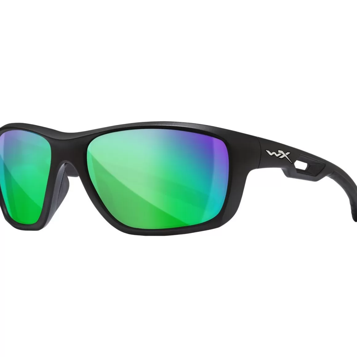 Wiley X Glasses> Wx Aspect Glasses - Captivate Polarized Green Mirror Lens / Matte Black Frame