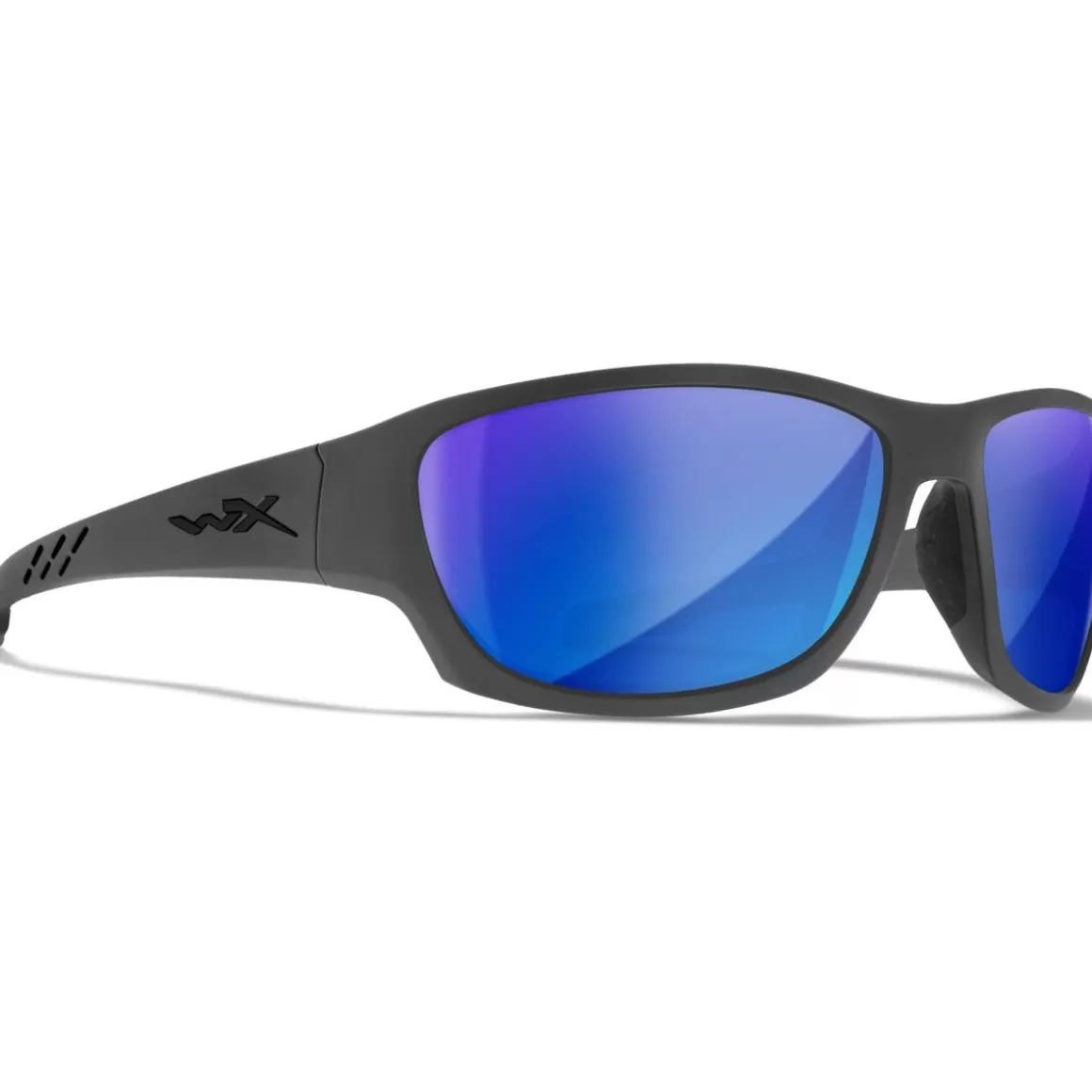 Wiley X Glasses> Wx Climb Glasses - Captivate Polarized Blue Mirror Lenses / Matte Grey Frame