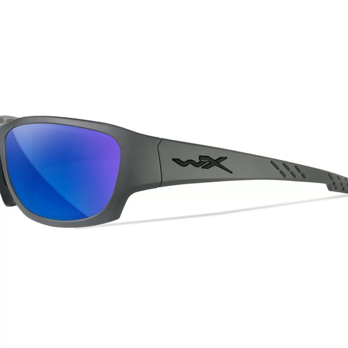 Wiley X Glasses> Wx Climb Glasses - Captivate Polarized Blue Mirror Lenses / Matte Grey Frame