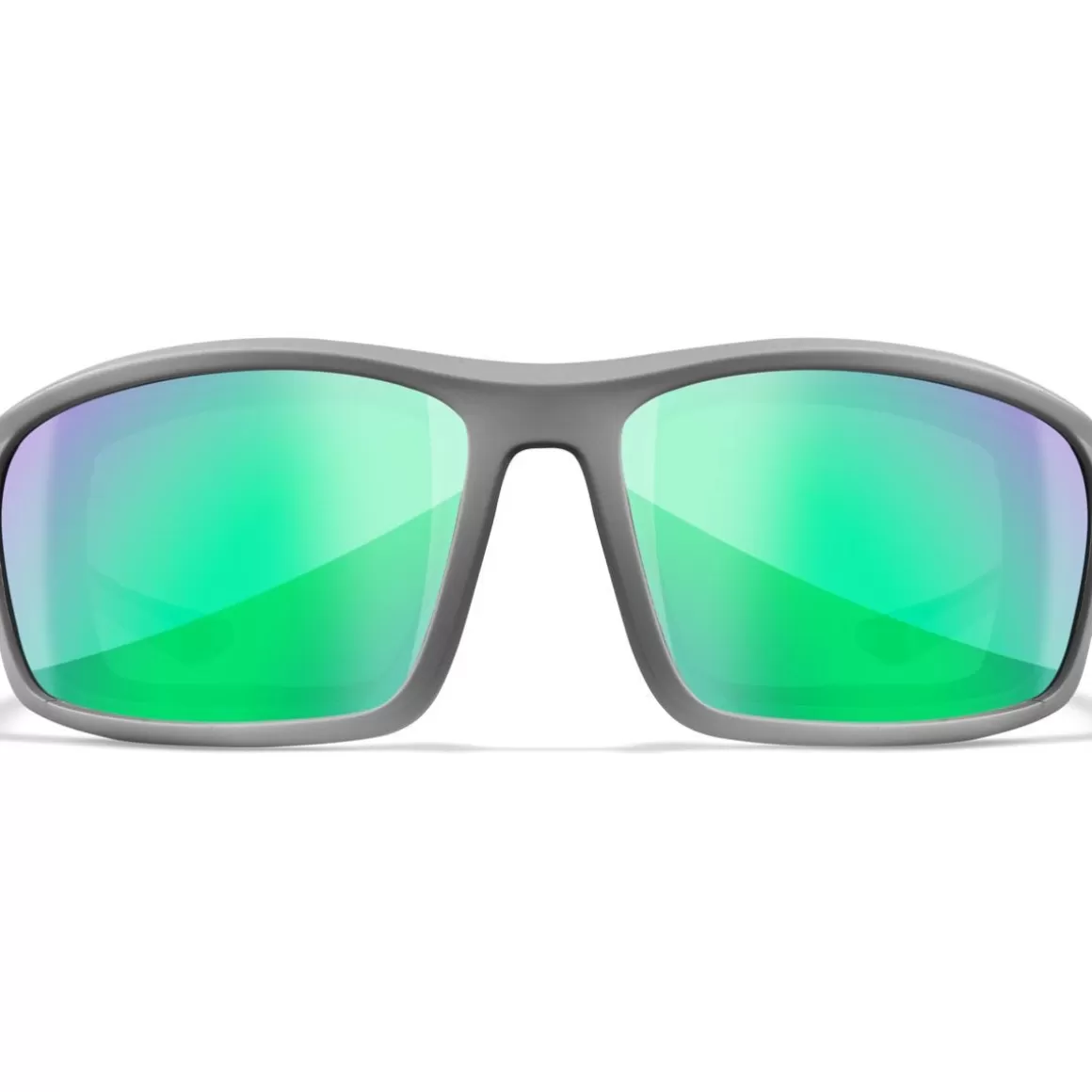 Wiley X Ballistic Glasses> Wx Grid Glasses - Captivate Polarized Green Mirror Lenses / Matte Cool Grey Frame