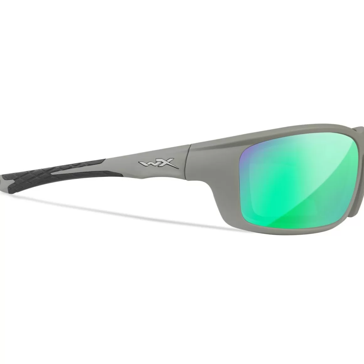 Wiley X Ballistic Glasses> Wx Grid Glasses - Captivate Polarized Green Mirror Lenses / Matte Cool Grey Frame