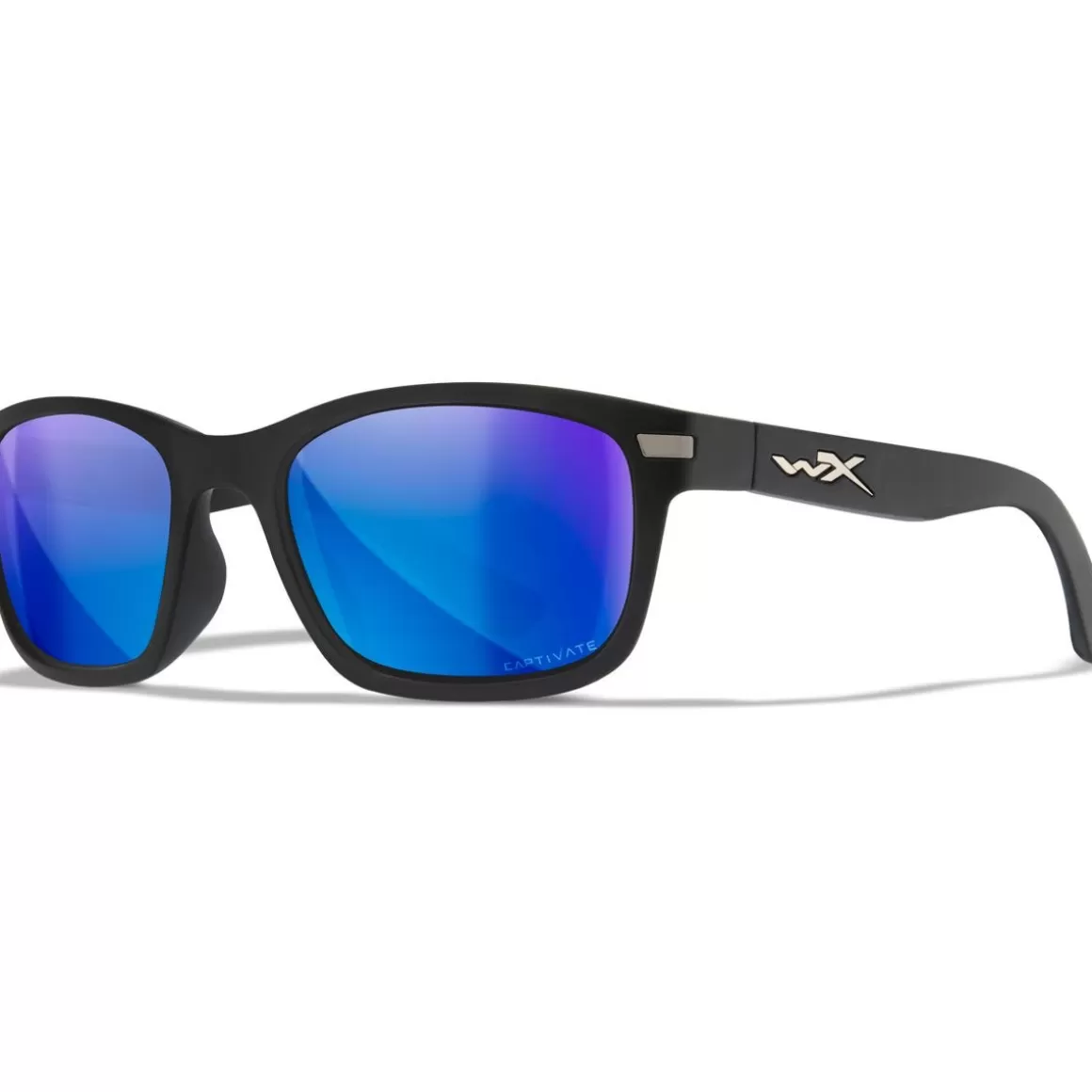 Wiley X Glasses> Wx Helix Glasses - Captivate Polarized Blue Mirror Lenses / Matte Black Frame