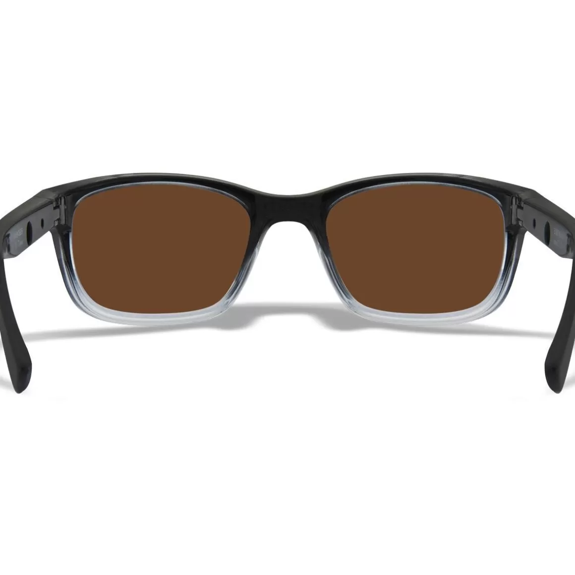 Wiley X Glasses> Wx Helix Glasses - Captivate Polarized Bronze Mirror Lenses / Gloss Black Fade To Clear Crystal